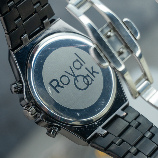 Audemars Piguet Black Watch for Men Metal Chain Strap - Date Display - Bold Elegance