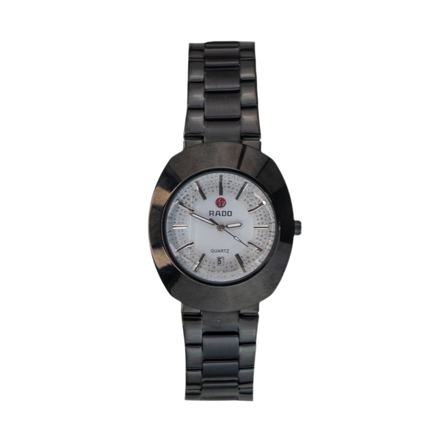Rado Men’s Black Stainless Steel Watch – Quartz Analog with Date - Explorer’s Dial