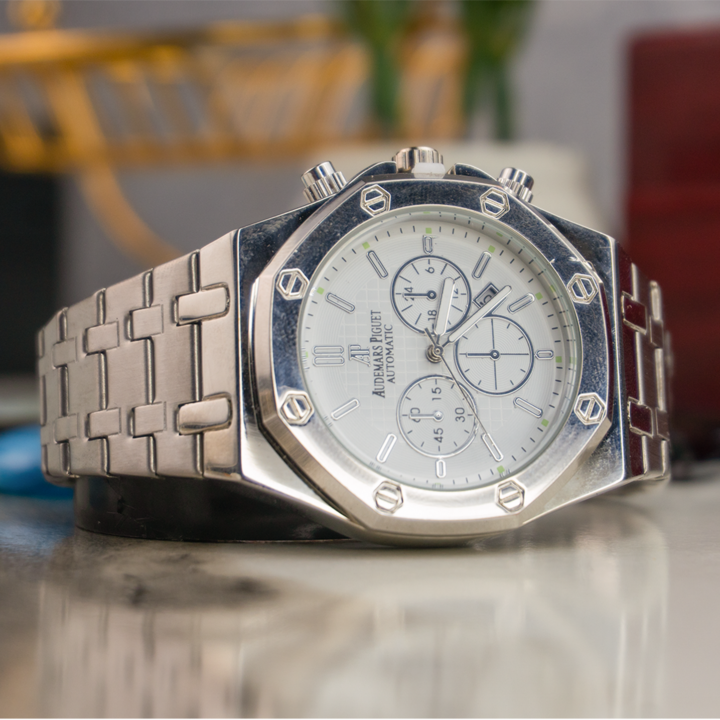 Audemars Piguet Royal Oak Style Automatic Watch – White Dial Stainless Steel