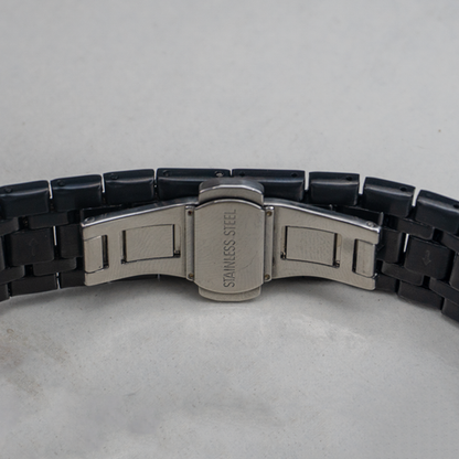 Audemars Piguet Black Watch for Men  Metal Chain Strap - Date Display - Bold Elegance