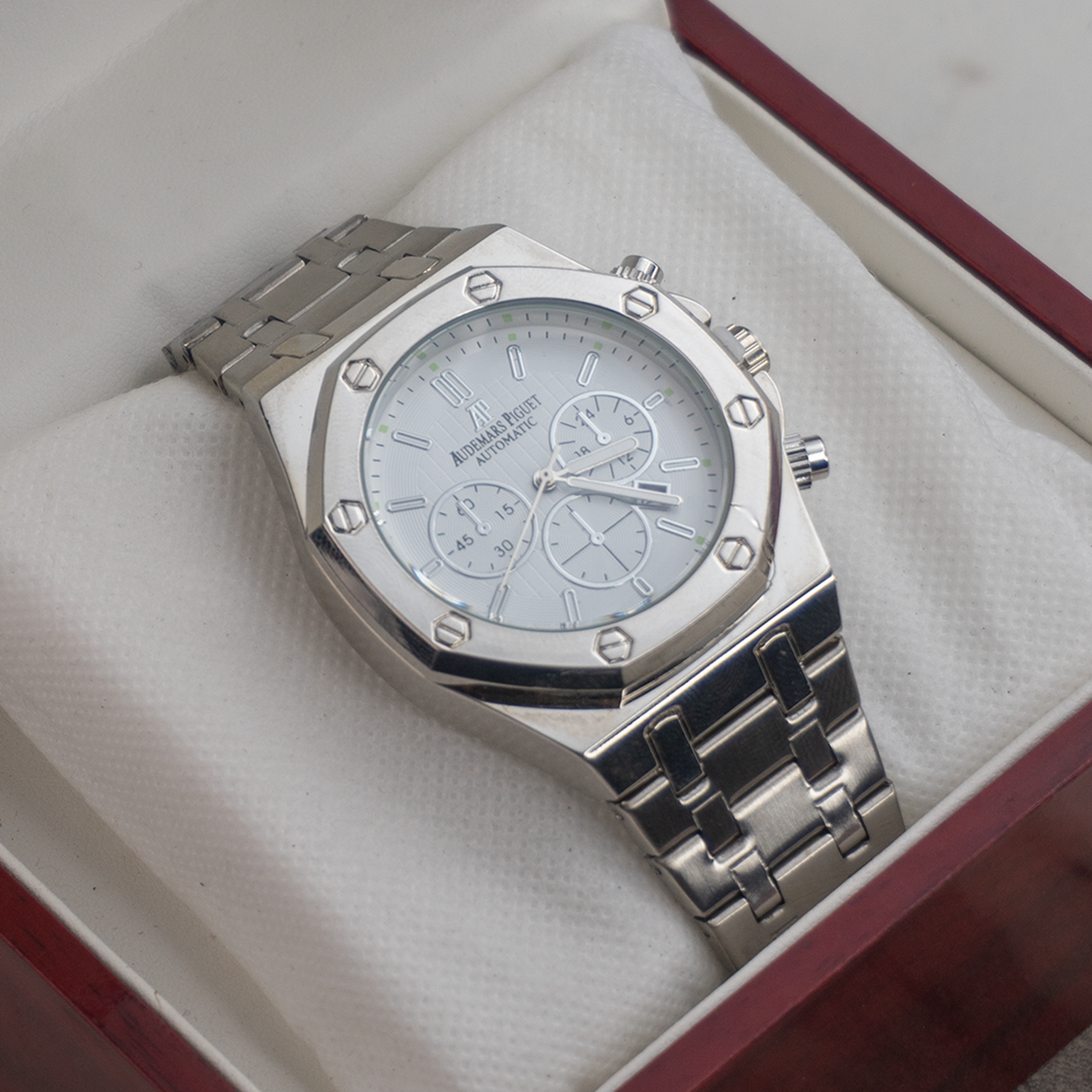 Audemars Piguet Royal Oak Style Automatic Watch – White Dial Stainless Steel